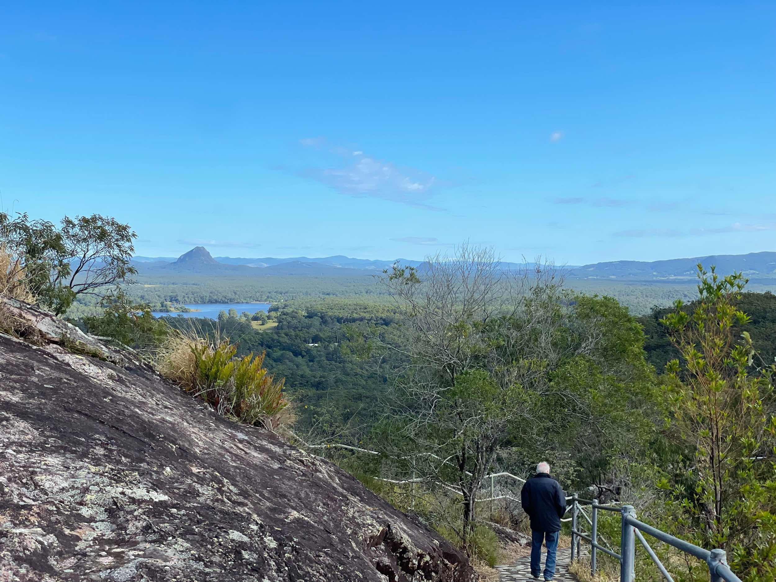 Someone standing looking at view from Tinbeerwah