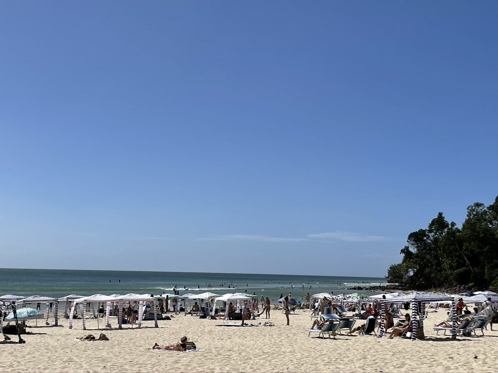 The Sea of Cool Cabanas on a hot day in Noosa