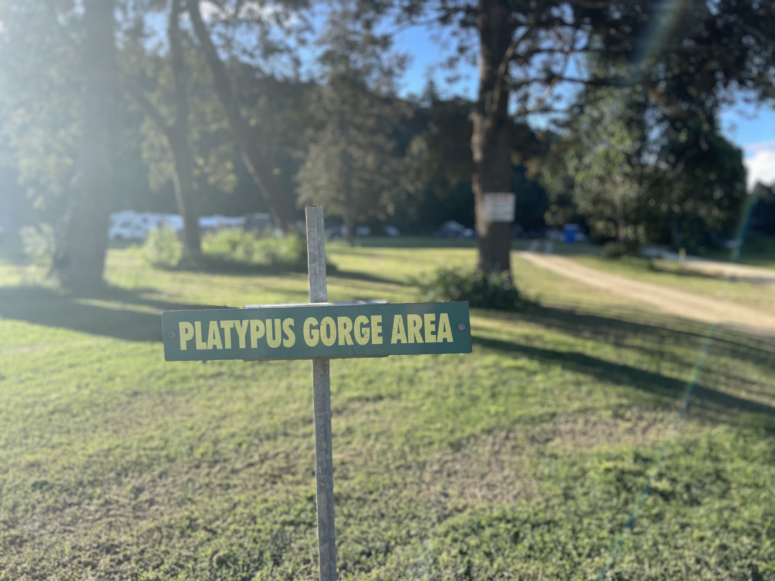 Sign for Platypus Gorge Area 