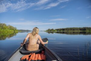 Girl in Canoe on Noosa Everglade Tour With Eco Everglad Safari's