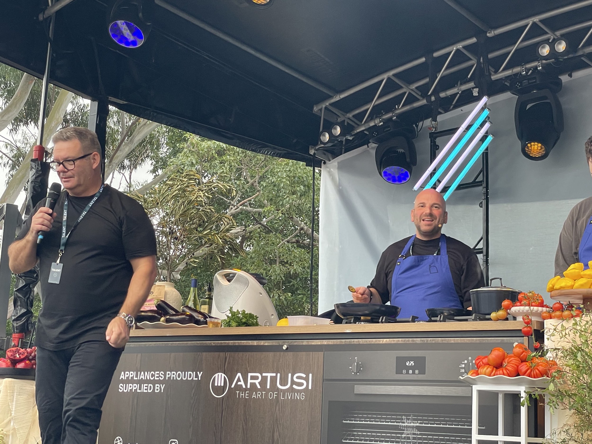 Noosa Eat and Drink Festival Village - Gary Mehigan and George Calombaris on stage